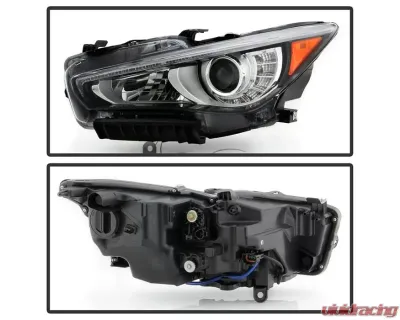 Xtune OE Left Driver Side Projector Headlights Infiniti Q50 4Dr 2014-2017 - PRO-JH-IQ5014-4D-OE-L