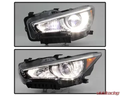 Xtune OE Left Driver Side Projector Headlights Infiniti Q50 4Dr 2014-2017 - PRO-JH-IQ5014-4D-OE-L