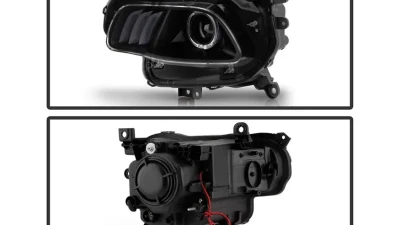 Xtune Black LED Light Bar Projector Headlights Jeep Cherokee 2014-2019                                     - PRO-JH-JC14-LB-BK - Image 2