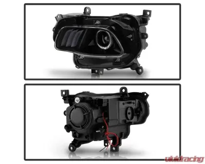 Xtune Black LED Light Bar Projector Headlights Jeep Cherokee 2014-2019 - PRO-JH-JC14-LB-BK