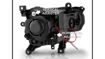 Xtune Black LED Light Bar Projector Headlights Jeep Cherokee 2014-2019                                     - PRO-JH-JC14-LB-BK - Image 4