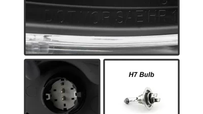 Xtune Black LED Light Bar Projector Headlights Jeep Cherokee 2014-2019                                     - PRO-JH-JC14-LB-BK - Image 5