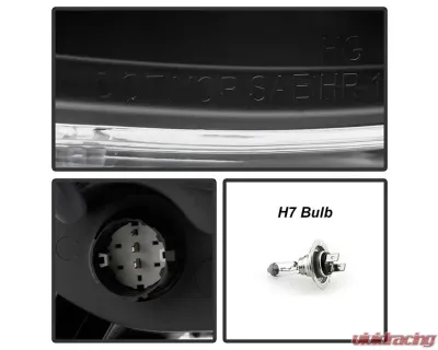 Xtune Black LED Light Bar Projector Headlights Jeep Cherokee 2014-2019 - PRO-JH-JC14-LB-BK