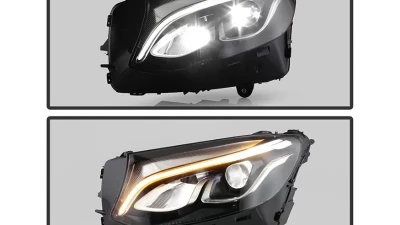 Xtune Chrome Full LED Projector Headlights Mercedes Benz GLC 2016-2019                                     - PRO-JH-MBGLC16-LED-C - Image 10