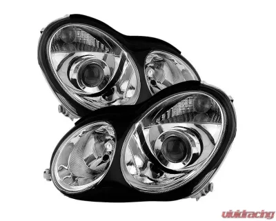 Xtune Chrome Projector Headlights Mercedes W203 C class Sedan 2001-2005 - PRO-JH-MBW203-C