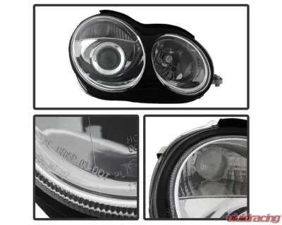 Xtune Chrome Projector Headlights Mercedes W203 C class Sedan 2001-2005 - PRO-JH-MBW203-C