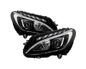 Xtune Black Full LED Projector Headlights Mercedes Benz C Class W205 2015-2018