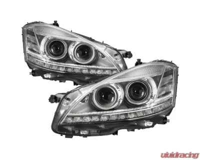 Xtune Chrome LED Projector Headlights Mercedes Benz W221 S Class 2007-2009 - PRO-JH-MBW22107-HID-C