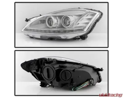 Xtune Chrome LED Projector Headlights Mercedes Benz W221 S Class 2007-2009 - PRO-JH-MBW22107-HID-C