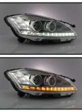 Xtune Chrome LED Projector Headlights Mercedes Benz W221 S Class 2007-2009                                     - PRO-JH-MBW22107-HID-C - Image 11