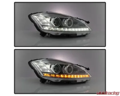 Xtune Chrome LED Projector Headlights Mercedes Benz W221 S Class 2007-2009 - PRO-JH-MBW22107-HID-C