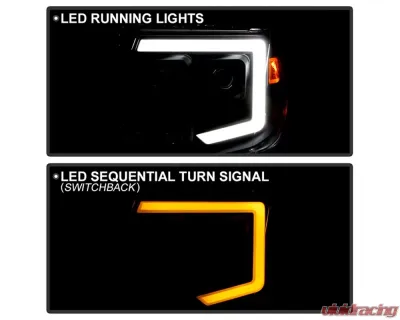 Xtune Black Light Bar DRL Projector Headlights Nissan Frontier 2009-2020 - PRO-JH-NF09-LB-BK