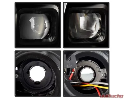 Xtune Black Light Bar DRL Projector Headlights Nissan Frontier 2009-2020 - PRO-JH-NF09-LB-BK