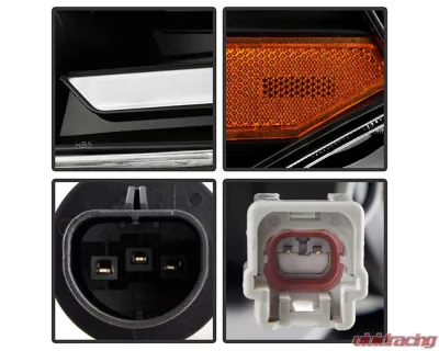 Xtune Black Light Bar DRL Projector Headlights Nissan Frontier 2009-2020 - PRO-JH-NF09-LB-BK