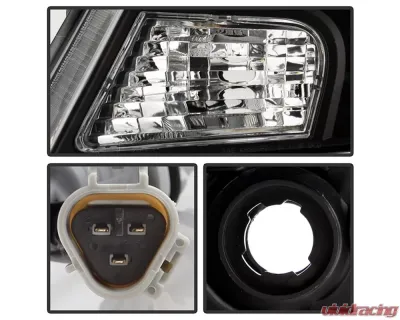 Xtune Black Light Bar DRL Projector Headlights Nissan Frontier 2009-2020 - PRO-JH-NF09-LB-BK