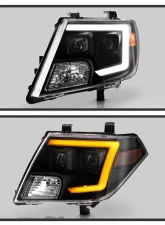 Xtune Black Light Bar DRL Projector Headlights Nissan Frontier 2009-2020                                     - PRO-JH-NF09-LB-BK - Image 8