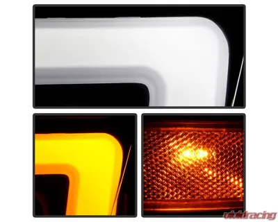 Xtune Black Light Bar DRL Projector Headlights Nissan Frontier 2009-2020 - PRO-JH-NF09-LB-BK