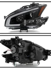 Xtune Black LED Light Bar Projector Headlights Nissan Maxima 2009-2014                                     - PRO-JH-NM09-LB-BK - Image 2