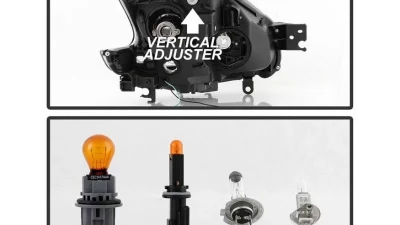 Xtune Black LED Light Bar Projector Headlights Nissan Maxima 2009-2014                                     - PRO-JH-NM09-LB-BK - Image 6