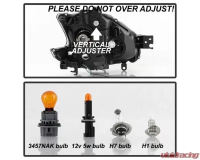 Xtune Black LED Light Bar Projector Headlights Nissan Maxima 2009-2014 - PRO-JH-NM09-LB-BK