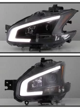 Xtune Black LED Light Bar Projector Headlights Nissan Maxima 2009-2014                                     - PRO-JH-NM09-LB-BK - Image 9