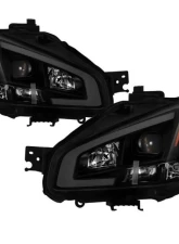 Xtune Black Smoked LED Light Bar Projector Headlights Nissan Maxima 2009-2014                                     - PRO-JH-NM09-LB-BSM - Image 10
