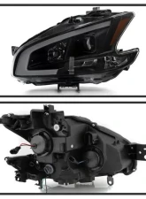 Xtune Black Smoked LED Light Bar Projector Headlights Nissan Maxima 2009-2014                                     - PRO-JH-NM09-LB-BSM - Image 2