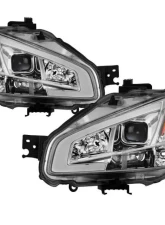 Xtune Chrome LED Light Bar Projector Headlights Nissan Maxima 2009-2014                                     - PRO-JH-NM09-LB-C - Image 10