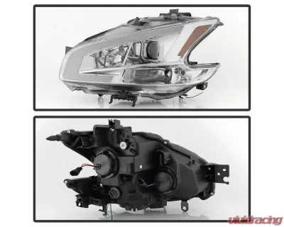 Xtune Chrome LED Light Bar Projector Headlights Nissan Maxima 2009-2014 - PRO-JH-NM09-LB-C