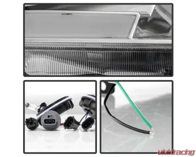 Xtune Chrome LED Light Bar Projector Headlights Nissan Maxima 2009-2014 - PRO-JH-NM09-LB-C
