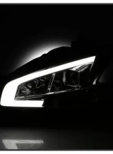 Xtune Chrome LED Light Bar Projector Headlights Nissan Maxima 2009-2014                                     - PRO-JH-NM09-LB-C - Image 7