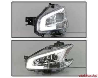 Xtune Chrome LED Light Bar Projector Headlights Nissan Maxima 2009-2014 - PRO-JH-NM09-LB-C