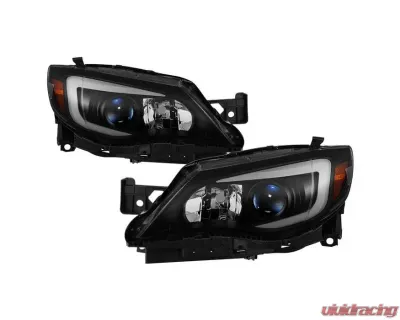 Xtune Black Smoked DRL Light Bar Projector Headlights w/ Switchback Turn Signal Subaru Impreza | WRX 2008-2014 - PRO-JH-SI08-LBDRL-BSM