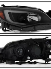 Xtune Black Smoked DRL Light Bar Projector Headlights w/ Switchback Turn Signal Subaru Impreza | WRX 2008-2014                                     - PRO-JH-SI08-LBDRL-BSM - Image 2