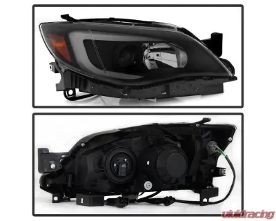 Xtune Black Smoked DRL Light Bar Projector Headlights w/ Switchback Turn Signal Subaru Impreza | WRX 2008-2014 - PRO-JH-SI08-LBDRL-BSM