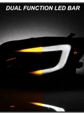 Xtune Black Smoked DRL Light Bar Projector Headlights w/ Switchback Turn Signal Subaru Impreza | WRX 2008-2014                                     - PRO-JH-SI08-LBDRL-BSM - Image 7