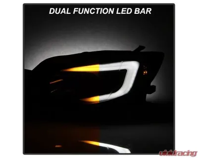 Xtune Black Smoked DRL Light Bar Projector Headlights w/ Switchback Turn Signal Subaru Impreza | WRX 2008-2014 - PRO-JH-SI08-LBDRL-BSM