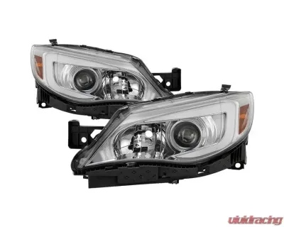 Xtune Chrome DRL Light Bar Projector Headlights w/ Switchback Turn Signal Subaru Impreza | WRX 2008-2014 - PRO-JH-SI08-LBDRL-C