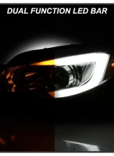 Xtune Chrome DRL Light Bar Projector Headlights w/ Switchback Turn Signal Subaru Impreza | WRX 2008-2014                                     - PRO-JH-SI08-LBDRL-C - Image 7