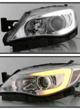 Xtune Chrome DRL Light Bar Projector Headlights w/ Switchback Turn Signal Subaru Impreza | WRX 2008-2014                                     - PRO-JH-SI08-LBDRL-C - Image 9