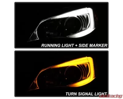 Xtune Chrome DRL Light Bar Projector Headlights w/ Switchback Turn Signal Subaru Impreza | WRX 2008-2014 - PRO-JH-SI08-LBDRL-C