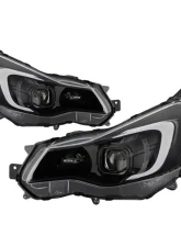 Xtune Black DRL LED Light Bar Projector Headlights Subaru Impreza | XV Crosstrek 2012-2016                                     - PRO-JH-SI13-LB-BK - Image 10