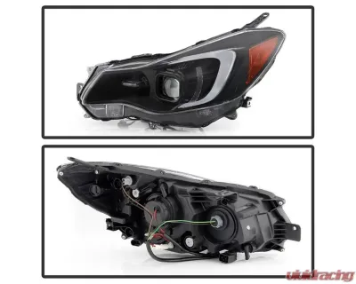 Xtune Black DRL LED Light Bar Projector Headlights Subaru Impreza | XV Crosstrek 2012-2016 - PRO-JH-SI13-LB-BK