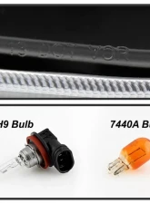 Xtune Black DRL LED Light Bar Projector Headlights Subaru Impreza | XV Crosstrek 2012-2016                                     - PRO-JH-SI13-LB-BK - Image 6