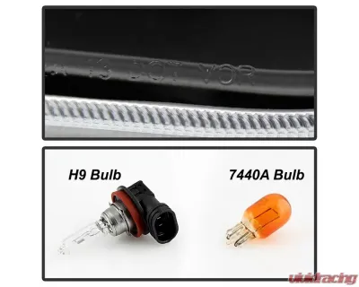 Xtune Black DRL LED Light Bar Projector Headlights Subaru Impreza | XV Crosstrek 2012-2016 - PRO-JH-SI13-LB-BK