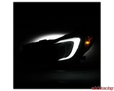 Xtune Black DRL LED Light Bar Projector Headlights Subaru Impreza | XV Crosstrek 2012-2016 - PRO-JH-SI13-LB-BK