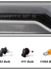 Xtune Black LED Light Bar Projector Headlights Toyota 4Runner 2006-2009                                     - PRO-JH-T4R06-LB-BK - Image 6