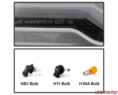 Xtune Black LED Light Bar Projector Headlights Toyota 4Runner 2006-2009 - PRO-JH-T4R06-LB-BK