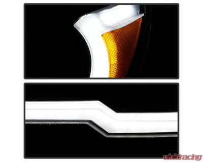 Xtune Black LED Light Bar Projector Headlights Toyota 4Runner 2006-2009 - PRO-JH-T4R06-LB-BK