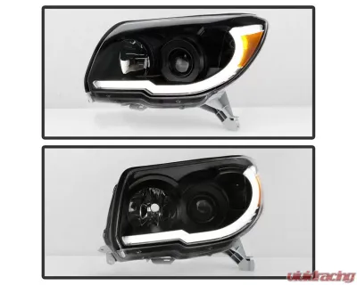 Xtune Black LED Light Bar Projector Headlights Toyota 4Runner 2006-2009 - PRO-JH-T4R06-LB-BK